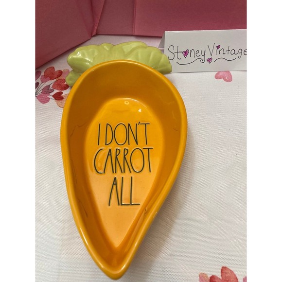 Rae Dunn HAPPY EASTER Ceramic Carrot, I dont Carrot all dish and mug set - Picture 2 of 7
